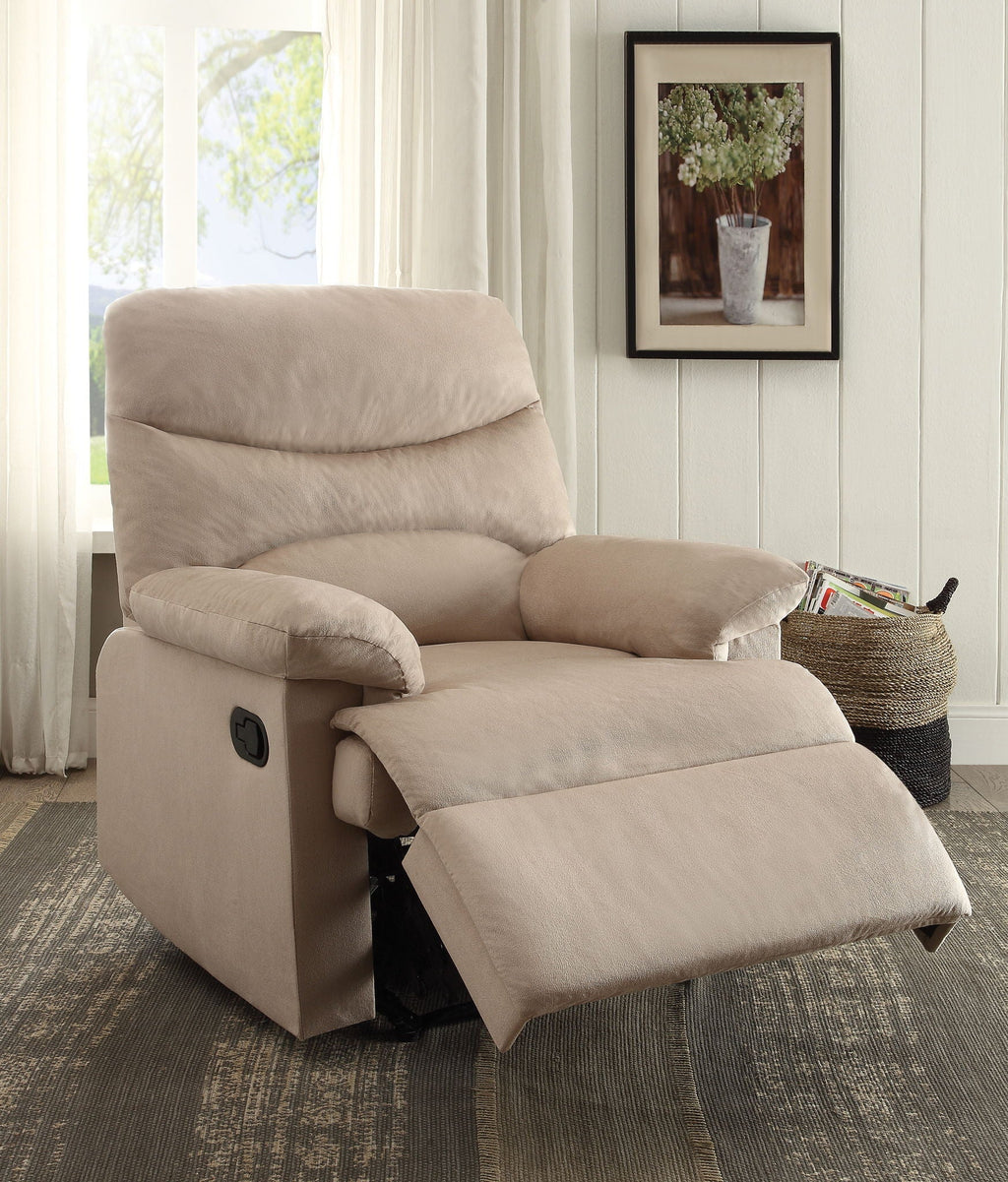 Woven Motion Recliner with Pillow-Top Arms - Available in Dark Brown, Beige, Black, Blue