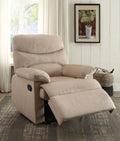 Woven Motion Recliner with Pillow-Top Arms - Available in Dark Brown, Beige, Black, Blue
