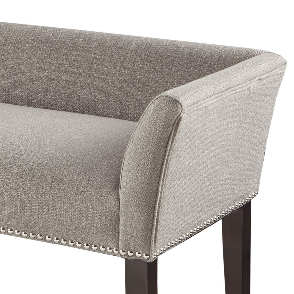 Elegant Design Upholstered Bench with Solid Wood Frame - Gray, Beige or Dark Gray