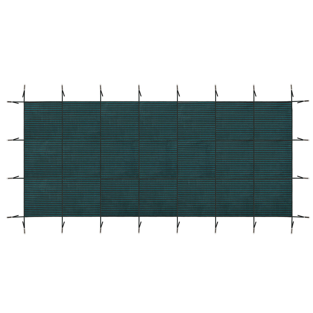 Swimming Pool Safety Cover with Installation Hardware - Green or Blue