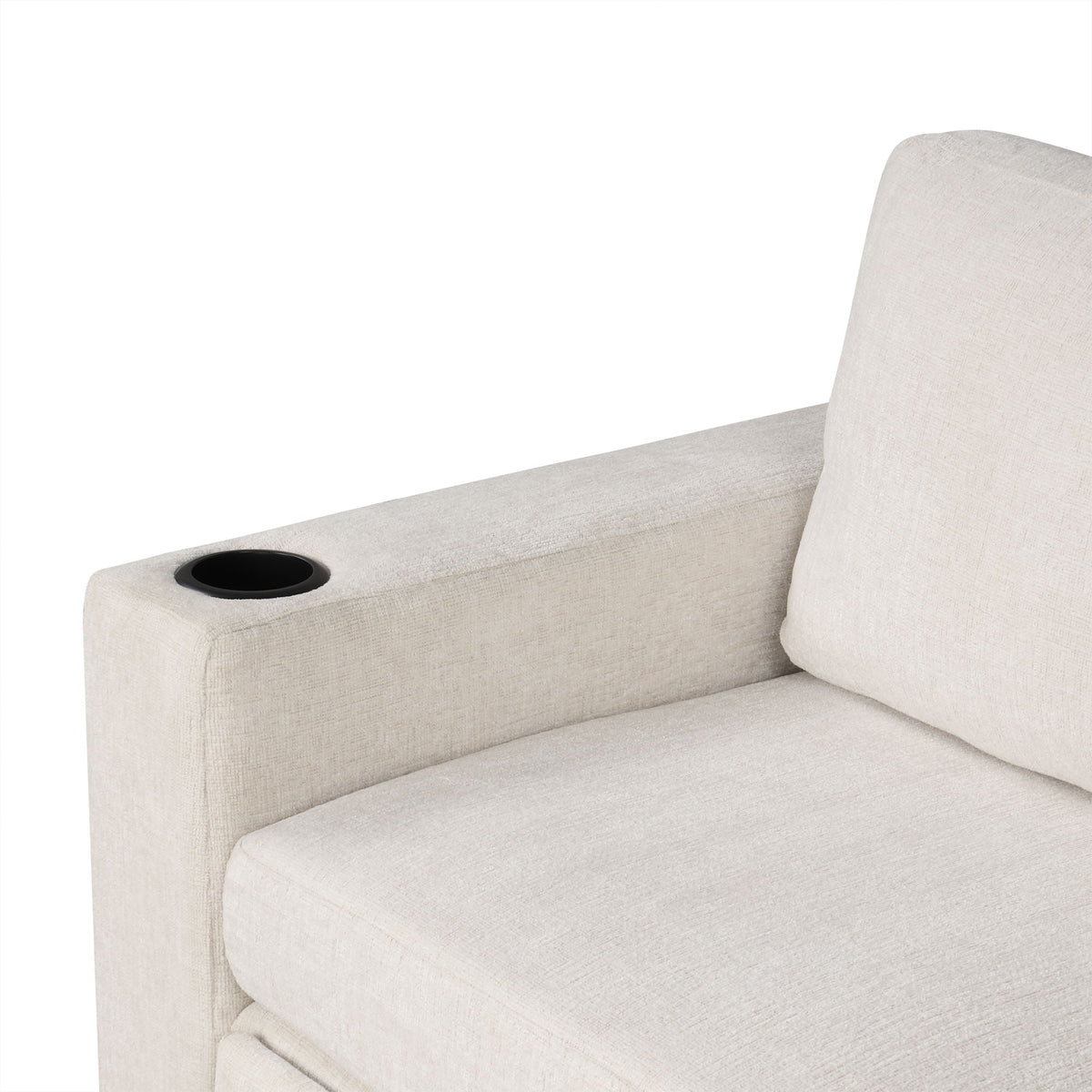 Single Pull Out Sofa Bed with USB Ports and Cup Holders - Dark Gray or Beige