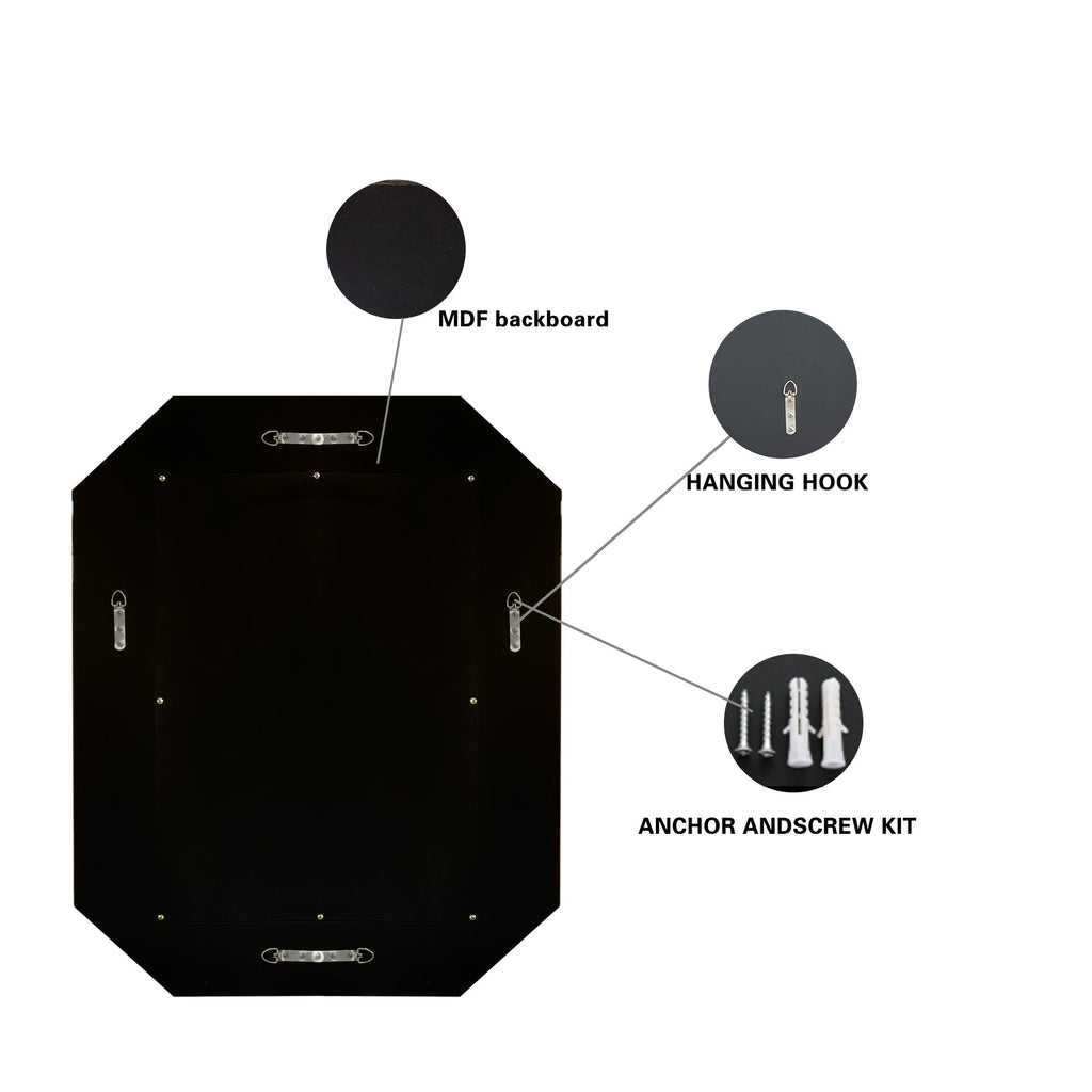 Diamond Shaped Large Wall Mirror with Frameless Modern Design