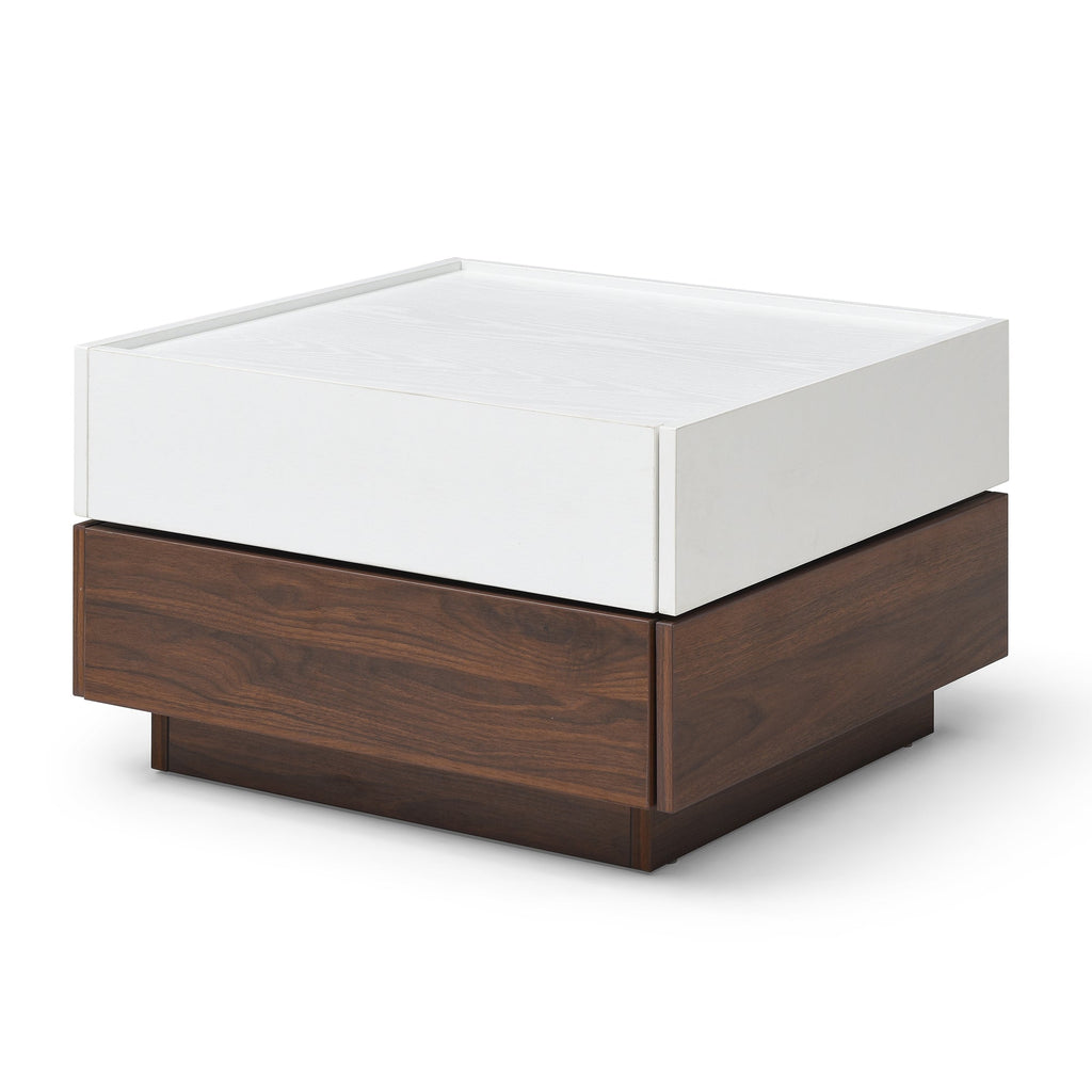 Rotating Coffee Table with 2 Drawers - Modern Storage Table