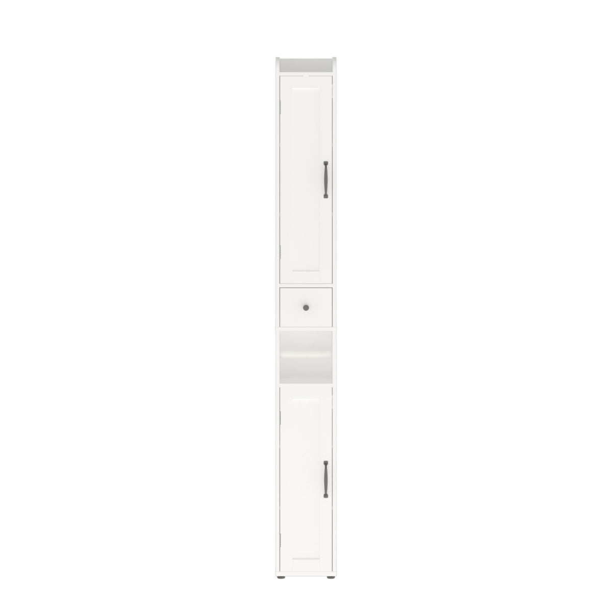 Slim Tall Bathroom Storage Cabinet with Adjustable Shelves - White