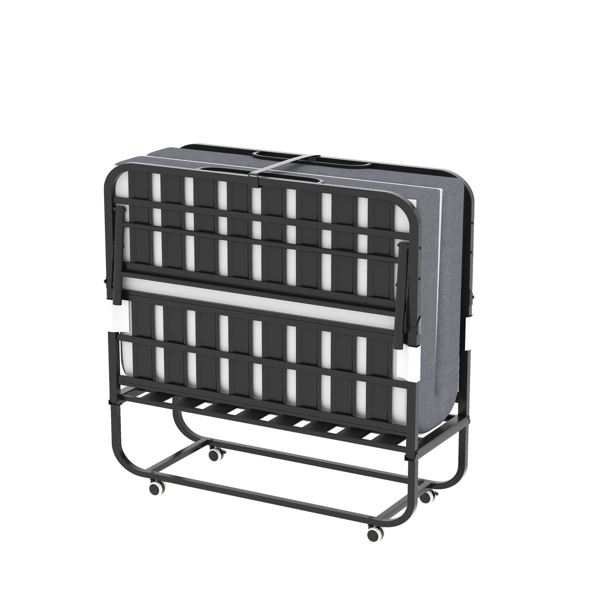 Twin Wide Folding Bed for Tall People with Memory Foam - Black