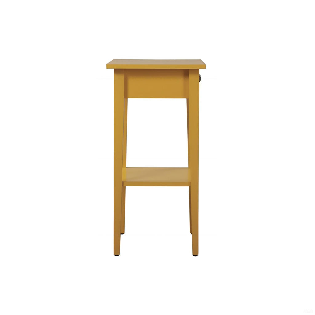 Wood Nightstand with Drawer and Shelf - Multiple Colors