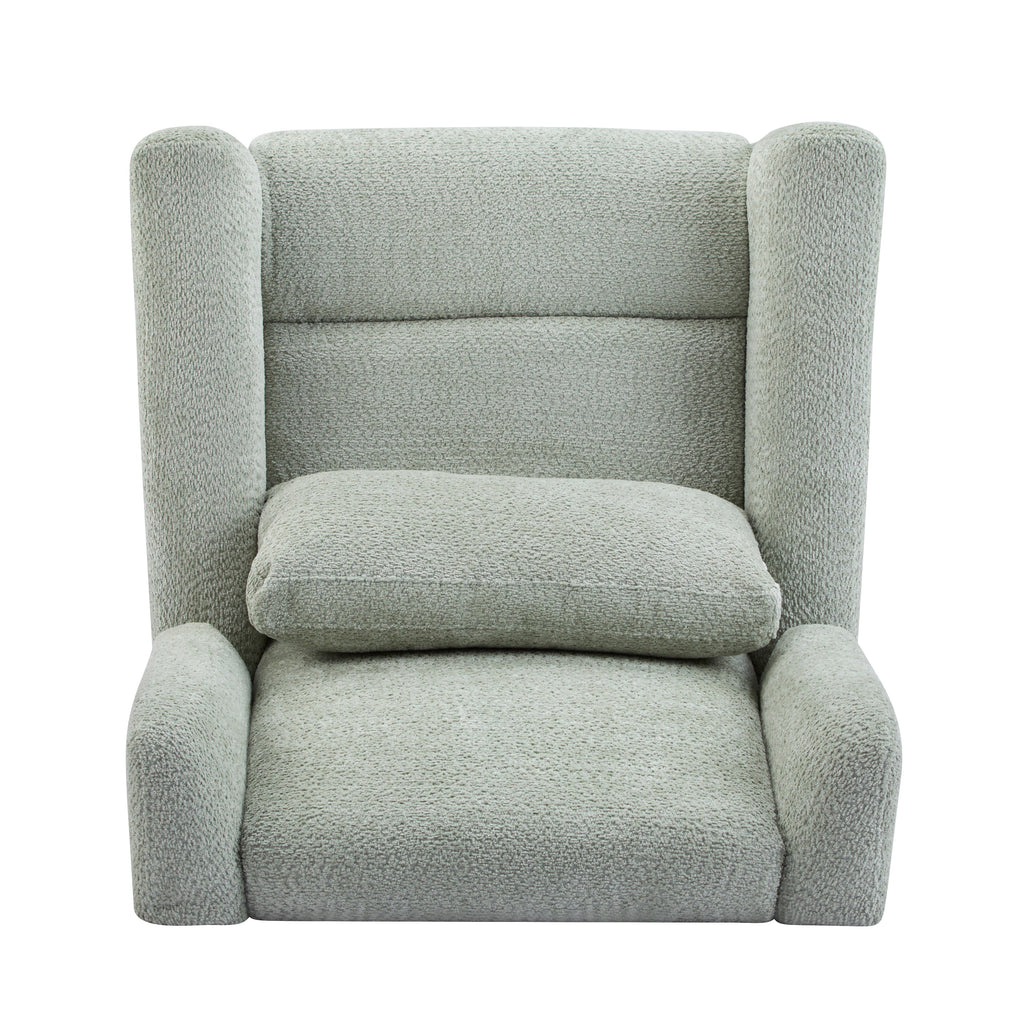 Power Recliner Chair Swivel with Boucle Upholstery and 360° Swivel - Gold or Beige