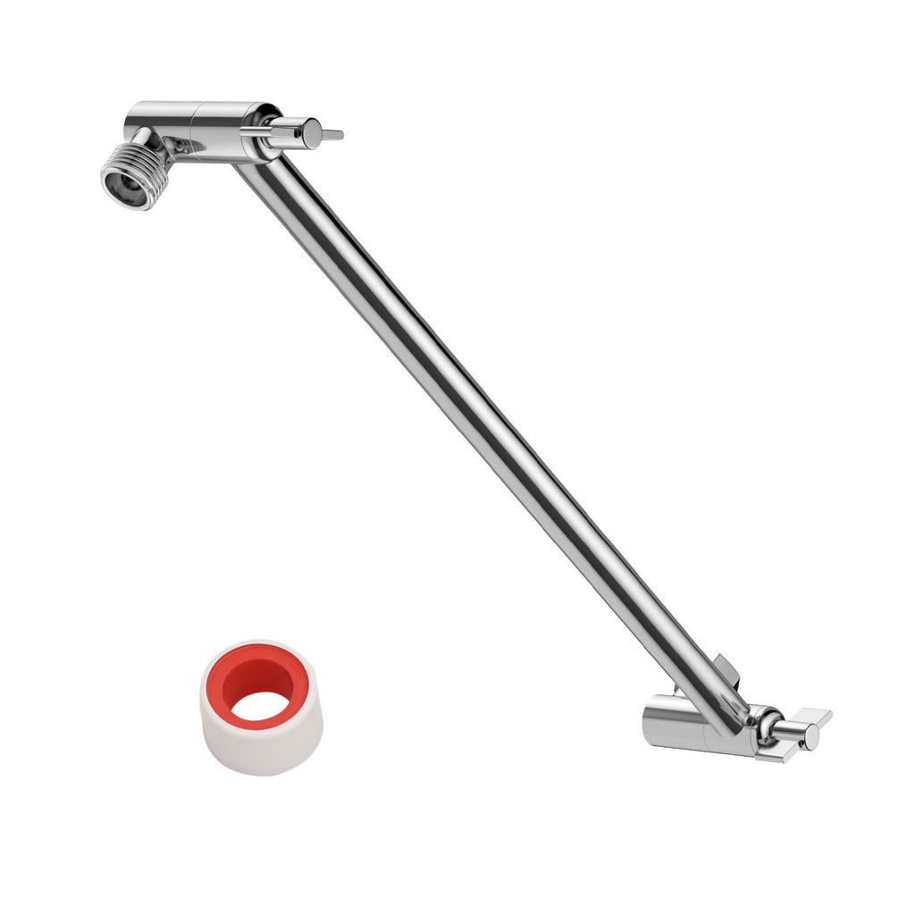 Stainless Steel Shower Arm Extension with 360° Rotation - Black or Pearl Silver