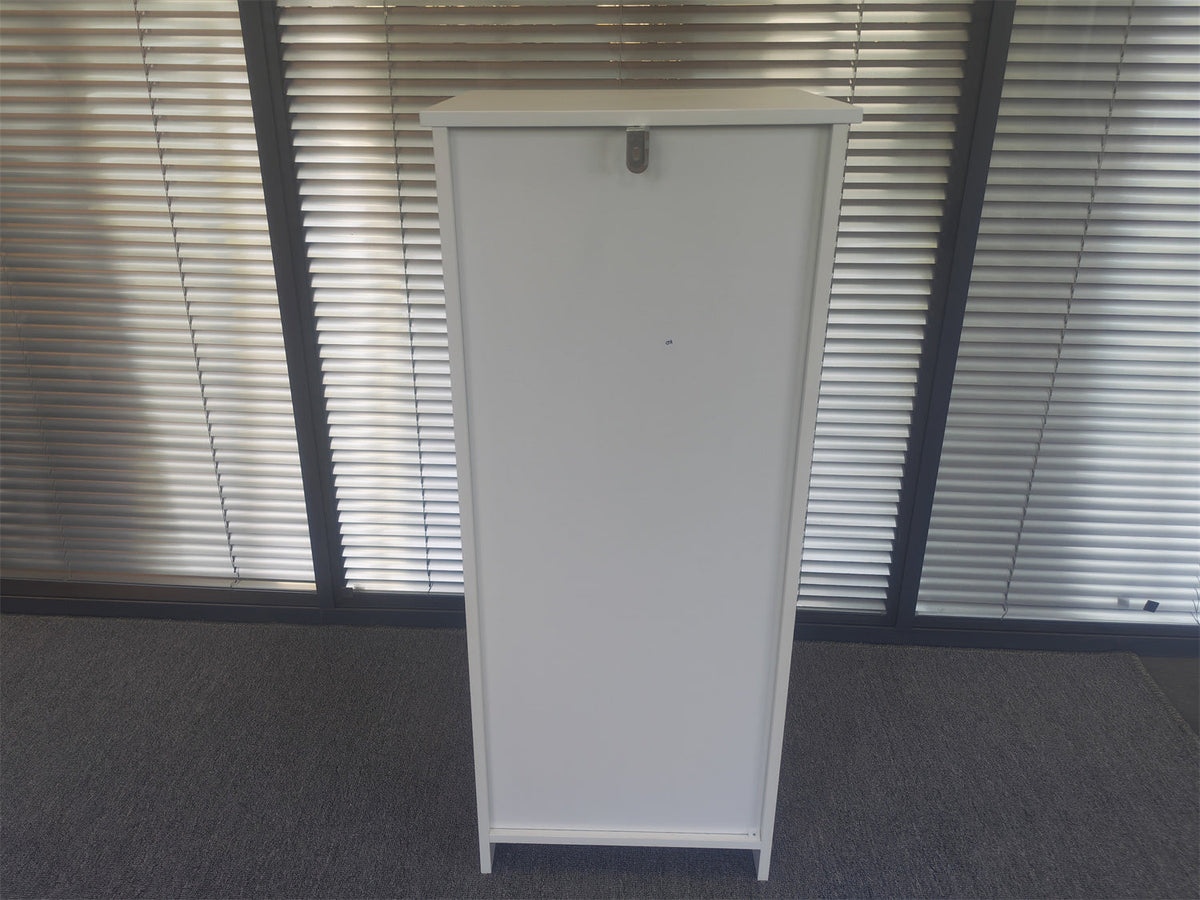 Bathroom Low Cabinet with Louvered Door - Particle Board & MDF, White