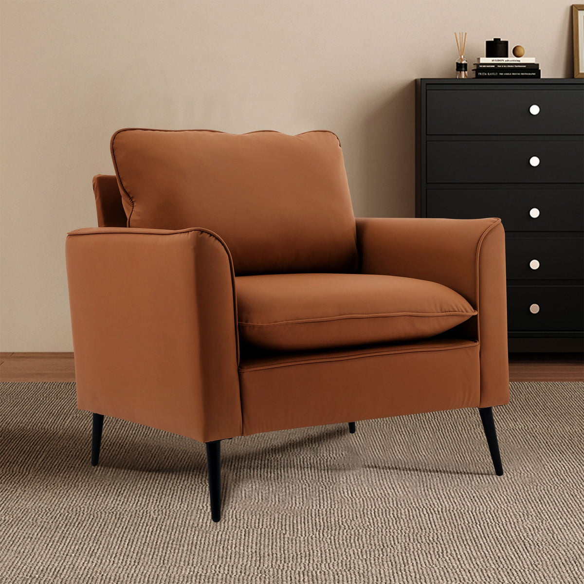 Nordic Retro Light Luxury Upholstered Sofa Chair Set of 2 with Cushions - Multiple Colors
