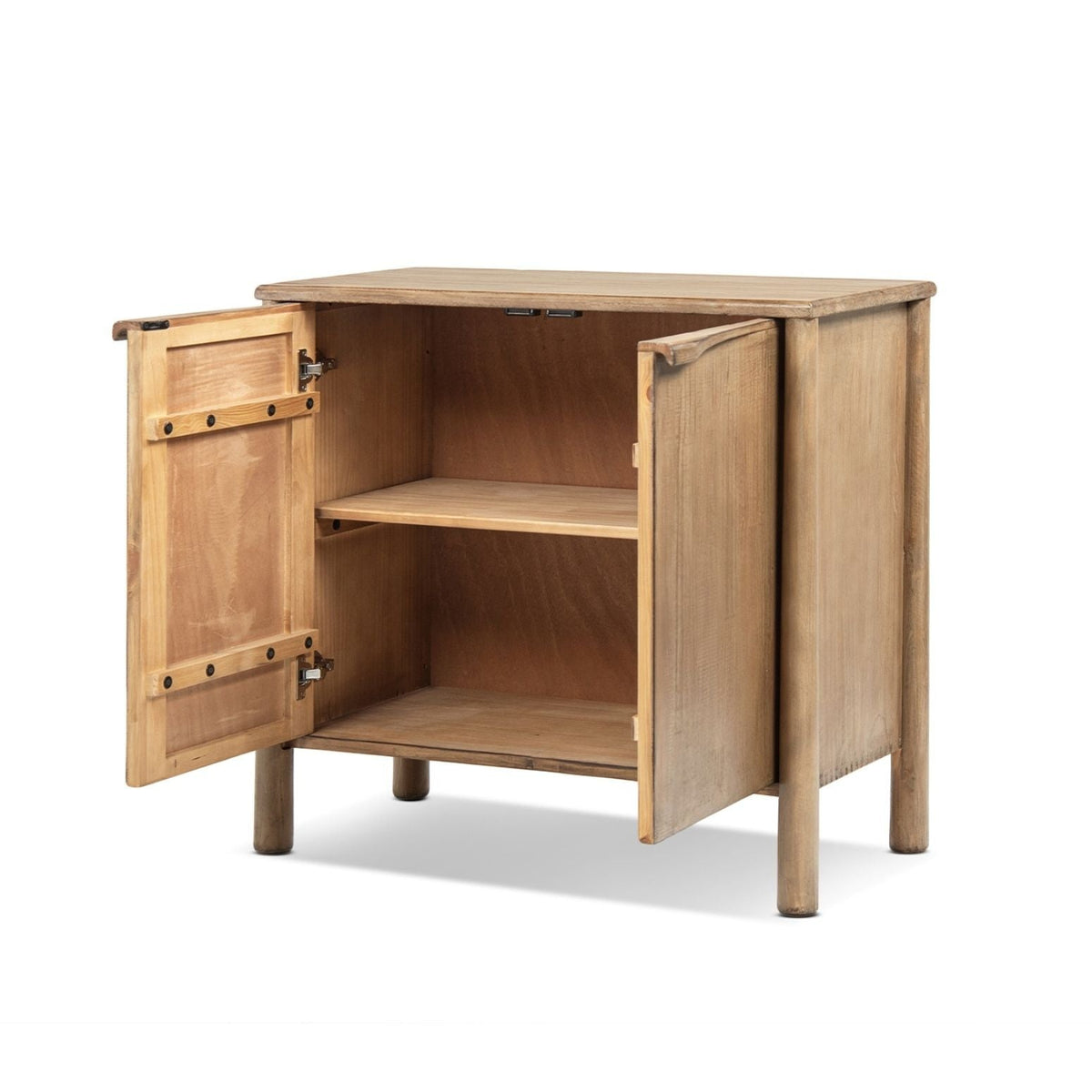 Antique Brown 2 Door Accent Cabinet with Versatile Storage - Reclaimed Wood