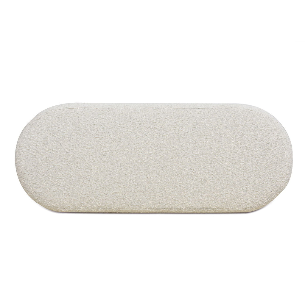 Upholstered Oval Storage Bench with Hidden Storage - Black, White or Dark Green