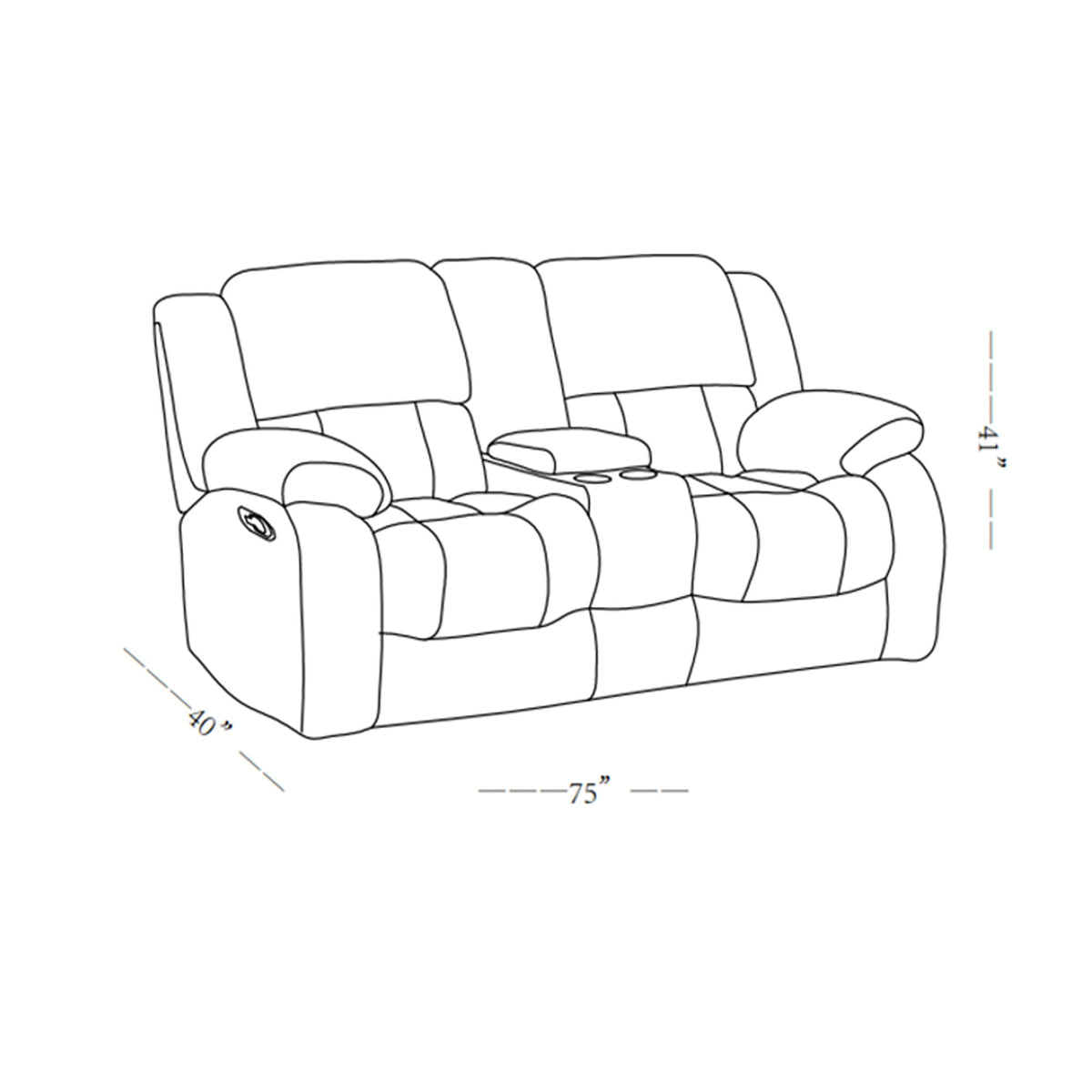 Console Reclining Loveseat with Manual Motion - Black or Gray