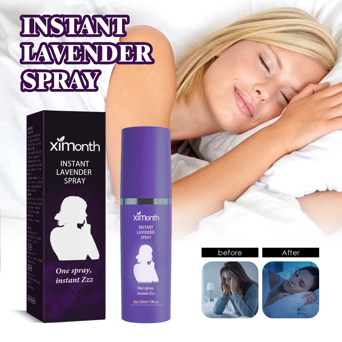 Lavender Sleep Spray, Soothing Body Fatigue Pamper Sleep Relaxing Sleep Spray
