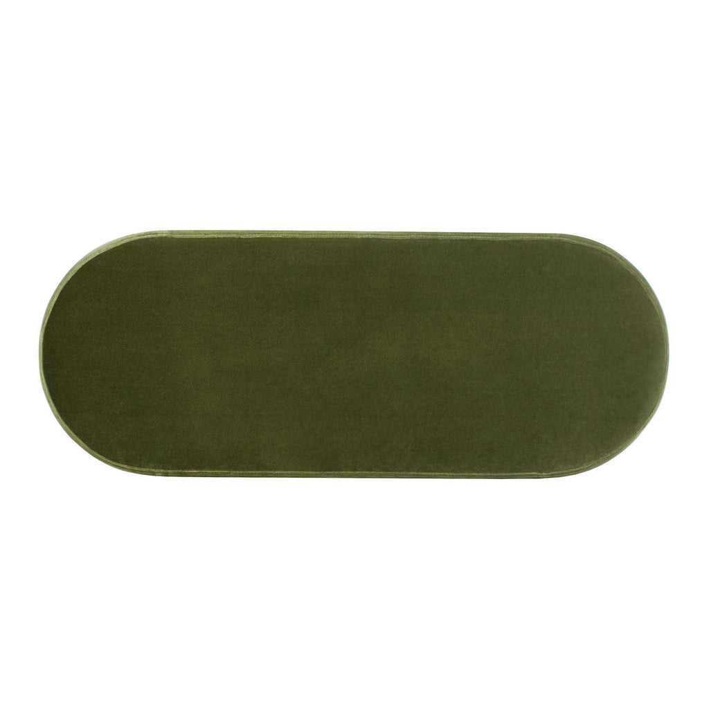 Upholstered Oval Storage Bench with Hidden Storage - Black, White or Dark Green