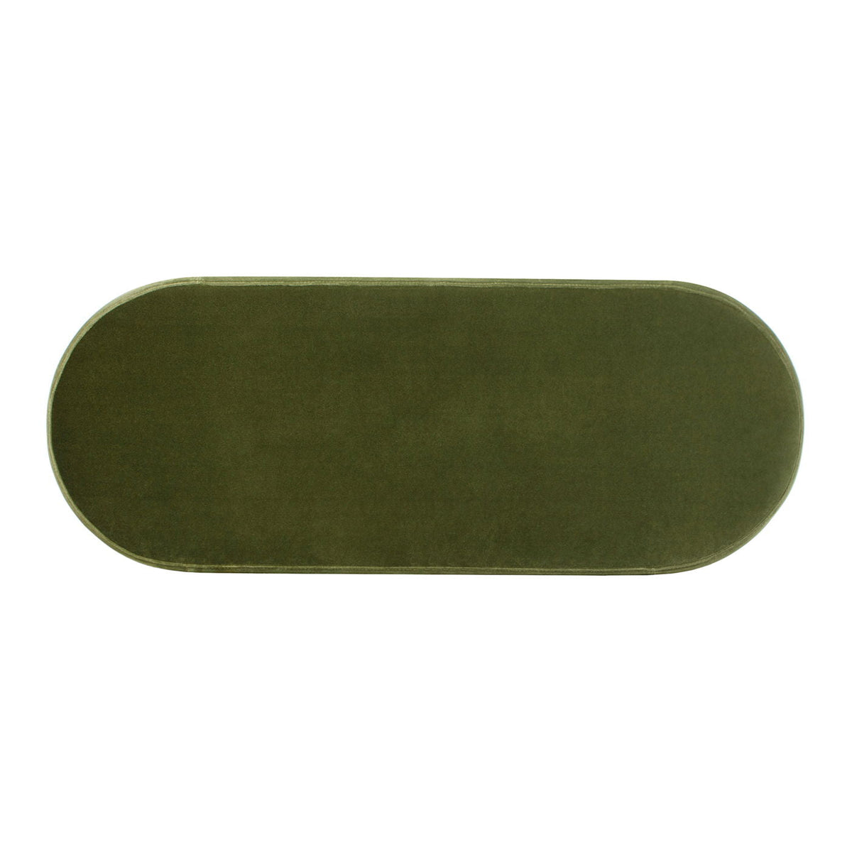 Upholstered Oval Storage Bench with Hidden Storage - Black, White or Dark Green