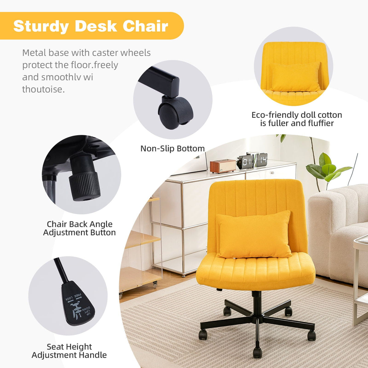 Criss Cross Office Chair with Adjustable Height – Ergonomic Design