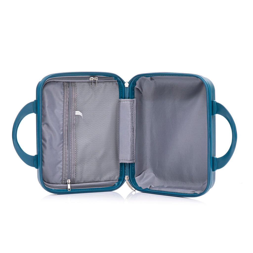 4-Piece Hard Case Luggage Set with Spinner Wheels and Cosmetic Case - Blue