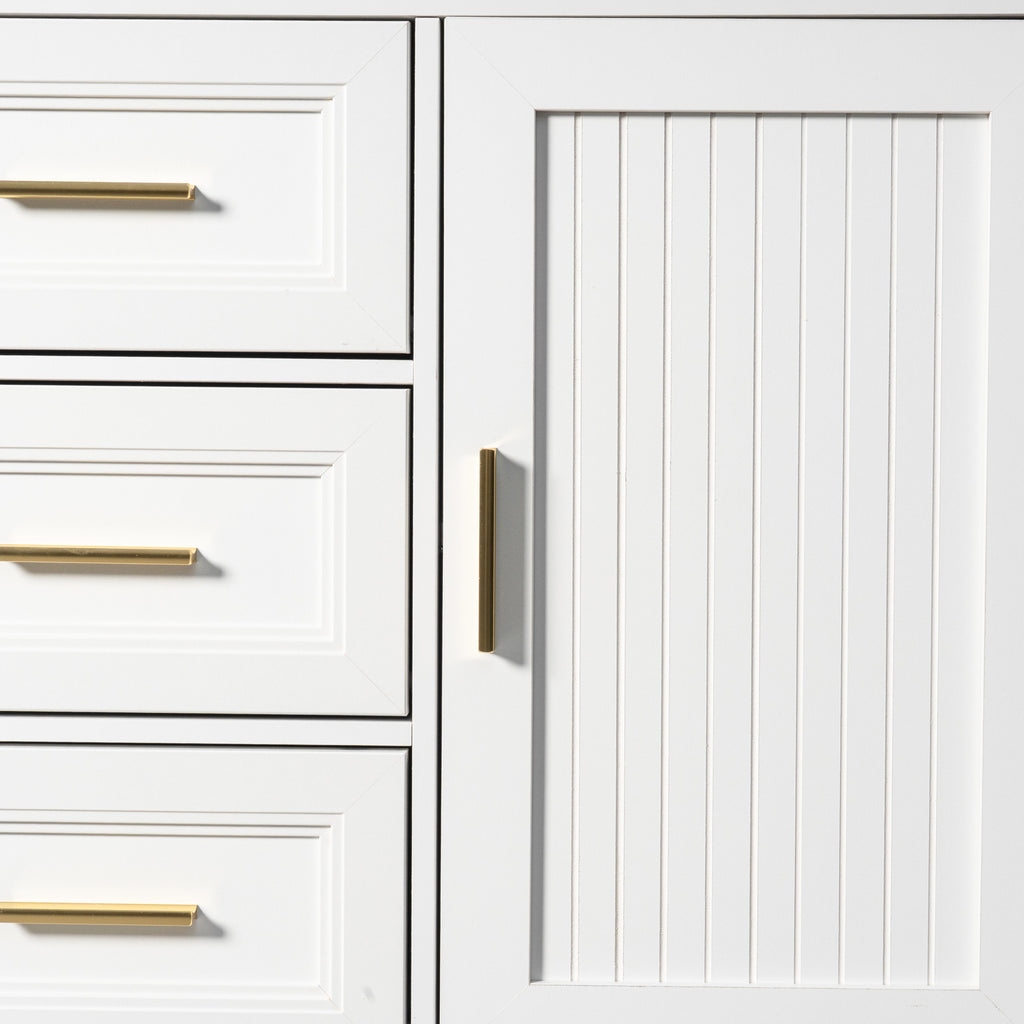 Modern Kitchen Storage Cabinet with 3 Drawers and 1 Door - White