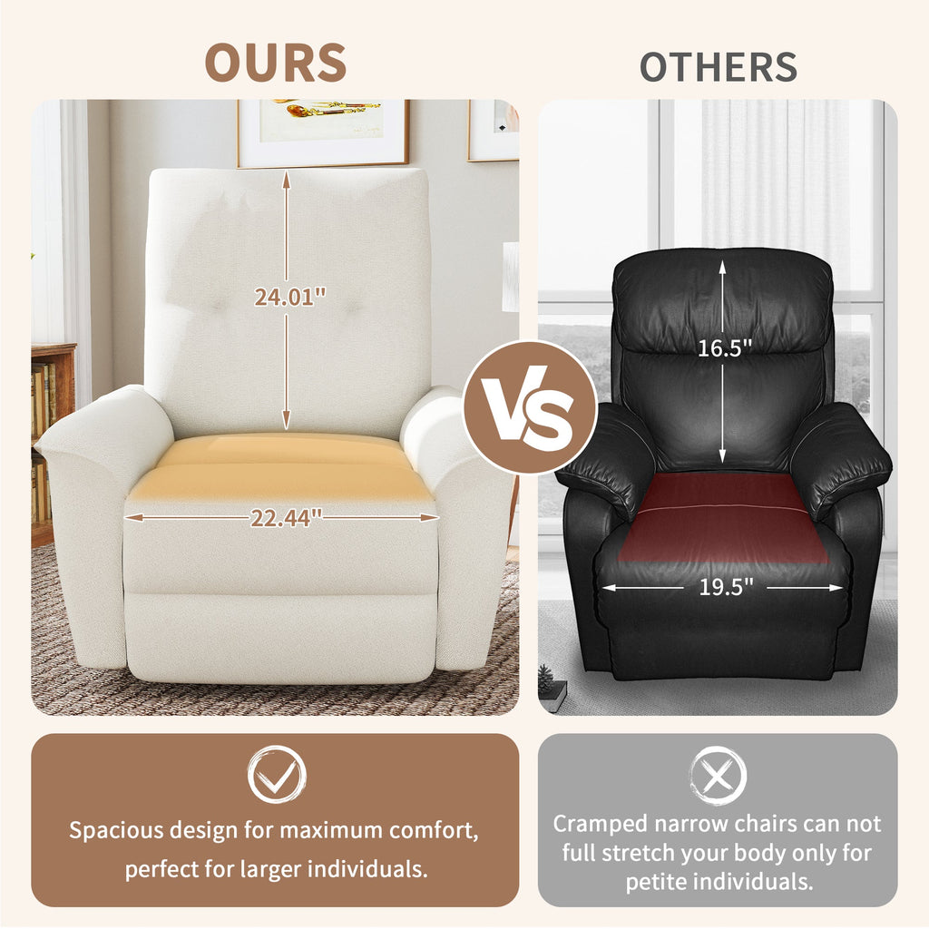 270° Power Swivel Rocker Recliner Chair with USB Ports - Snowflake