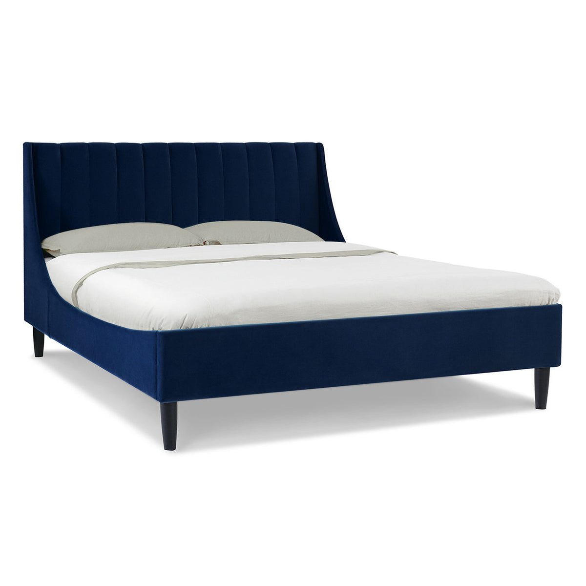 Vertical Tufted Modern Headboard Platform Bed Set with Upholstered Finish - Multiple Colors