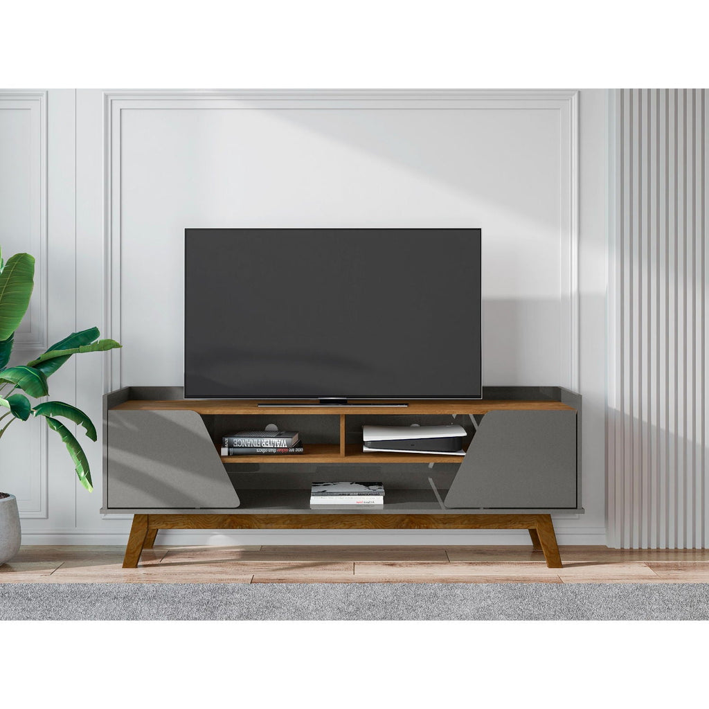 TV Stand with 5 Shelves and Soft Close Doors - Multiple Colors