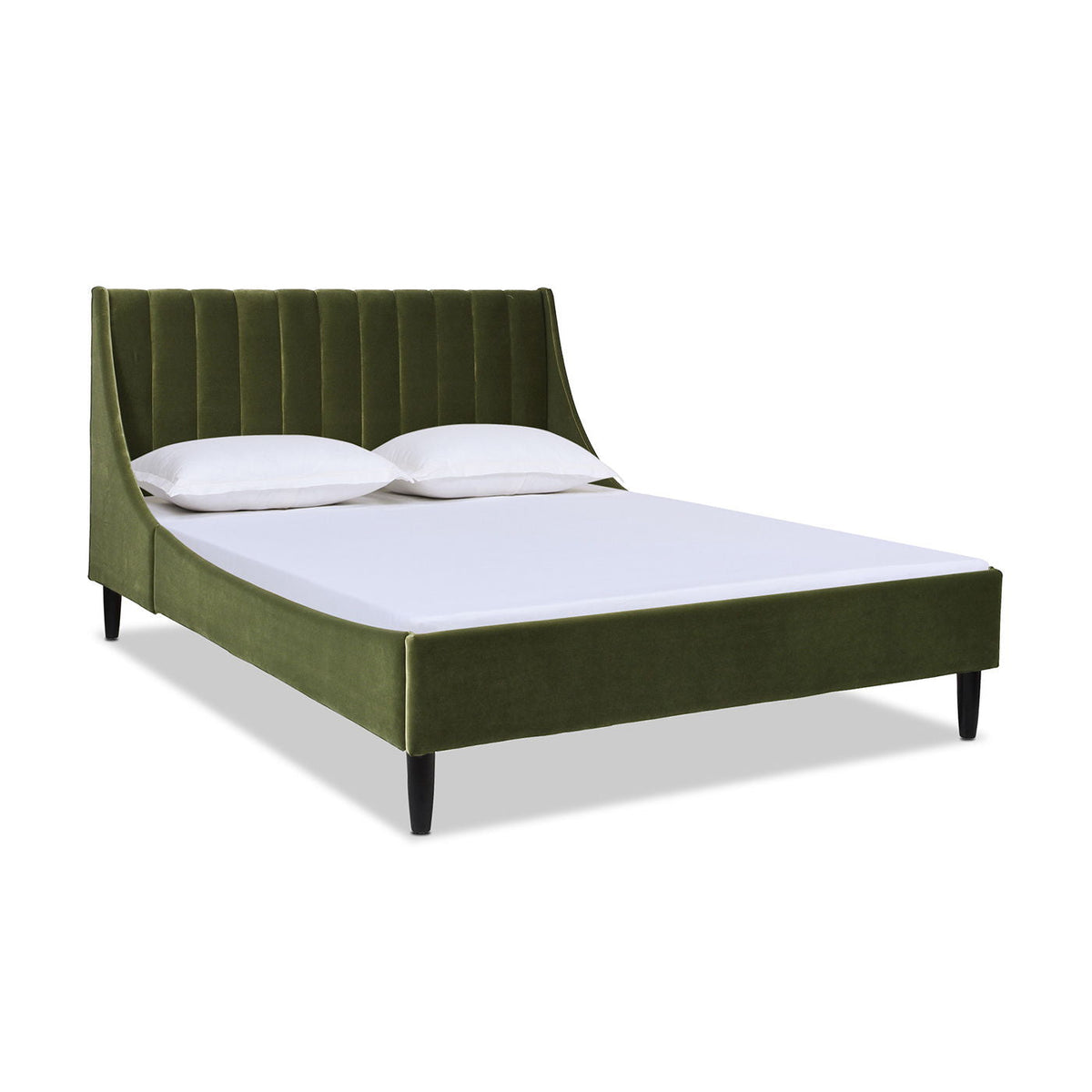 Vertical Tufted Modern Headboard Platform Bed Set with Upholstered Finish - Multiple Colors