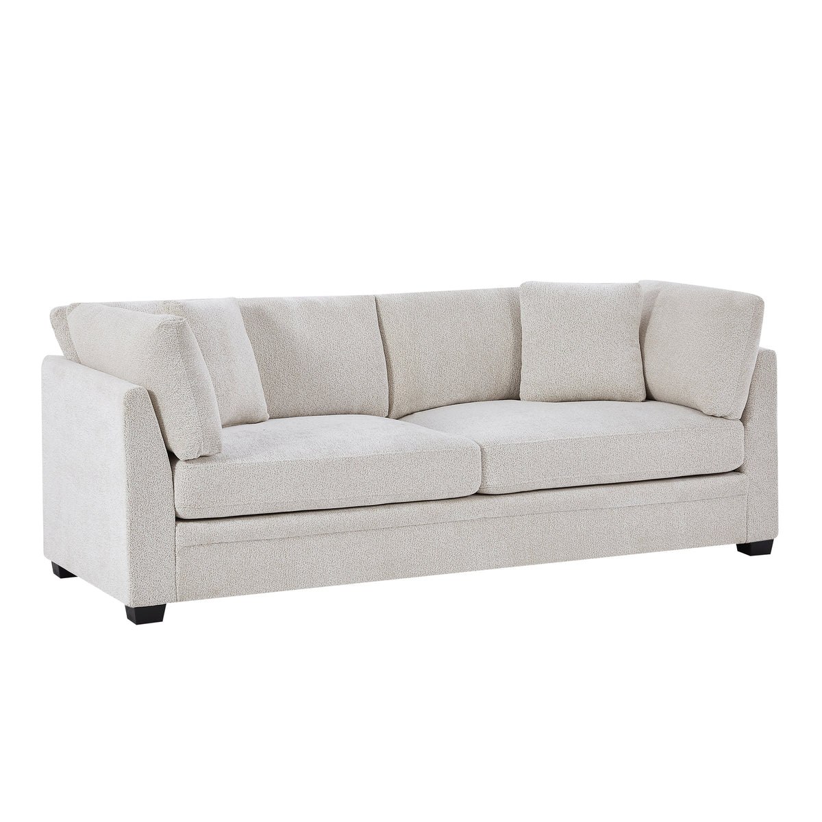 Beige Modern Flared Arms Sofa with High-Density Cushions - 83.5" Wide