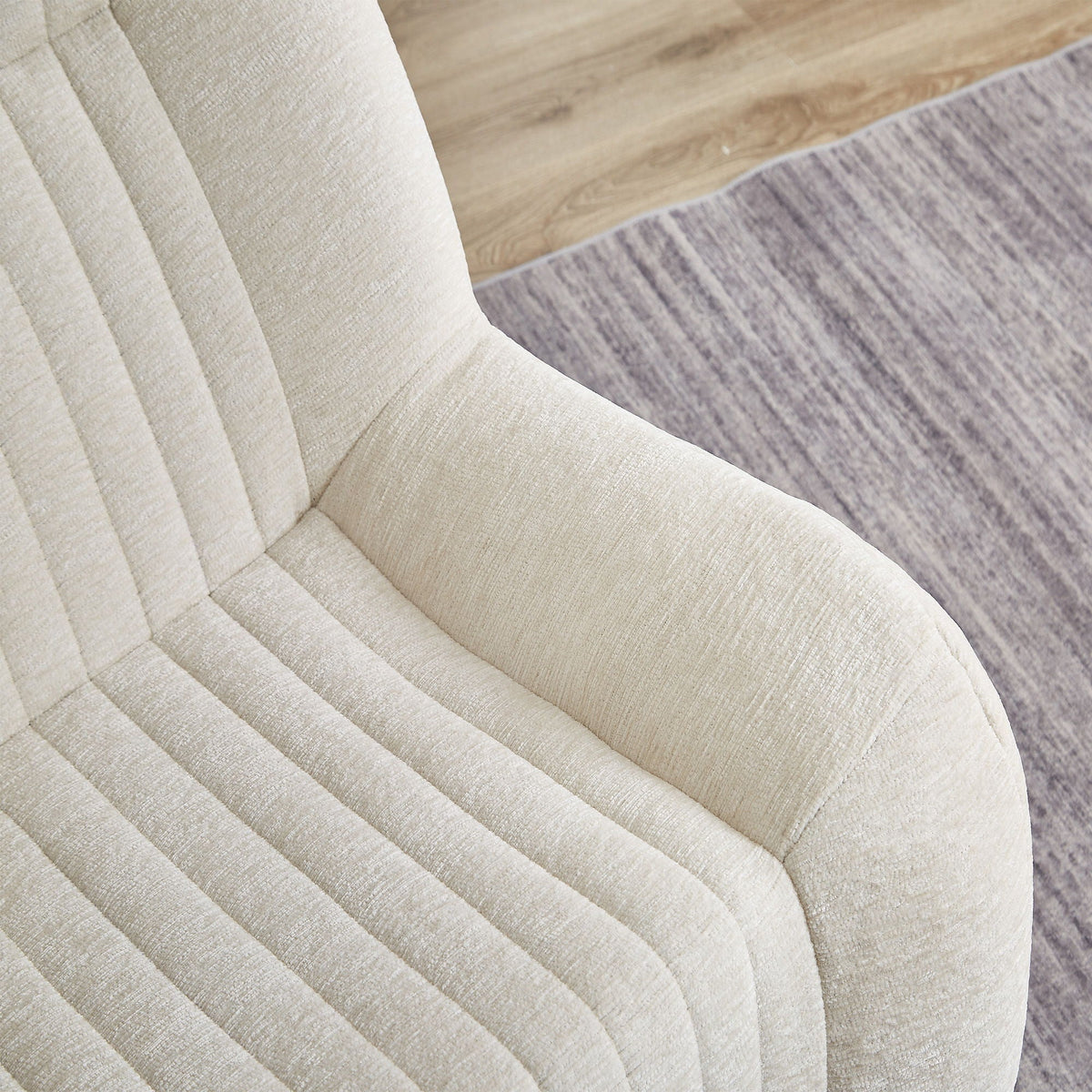 White Bean Bag Chair for Adults with Memory Foam - Chenille Fabric
