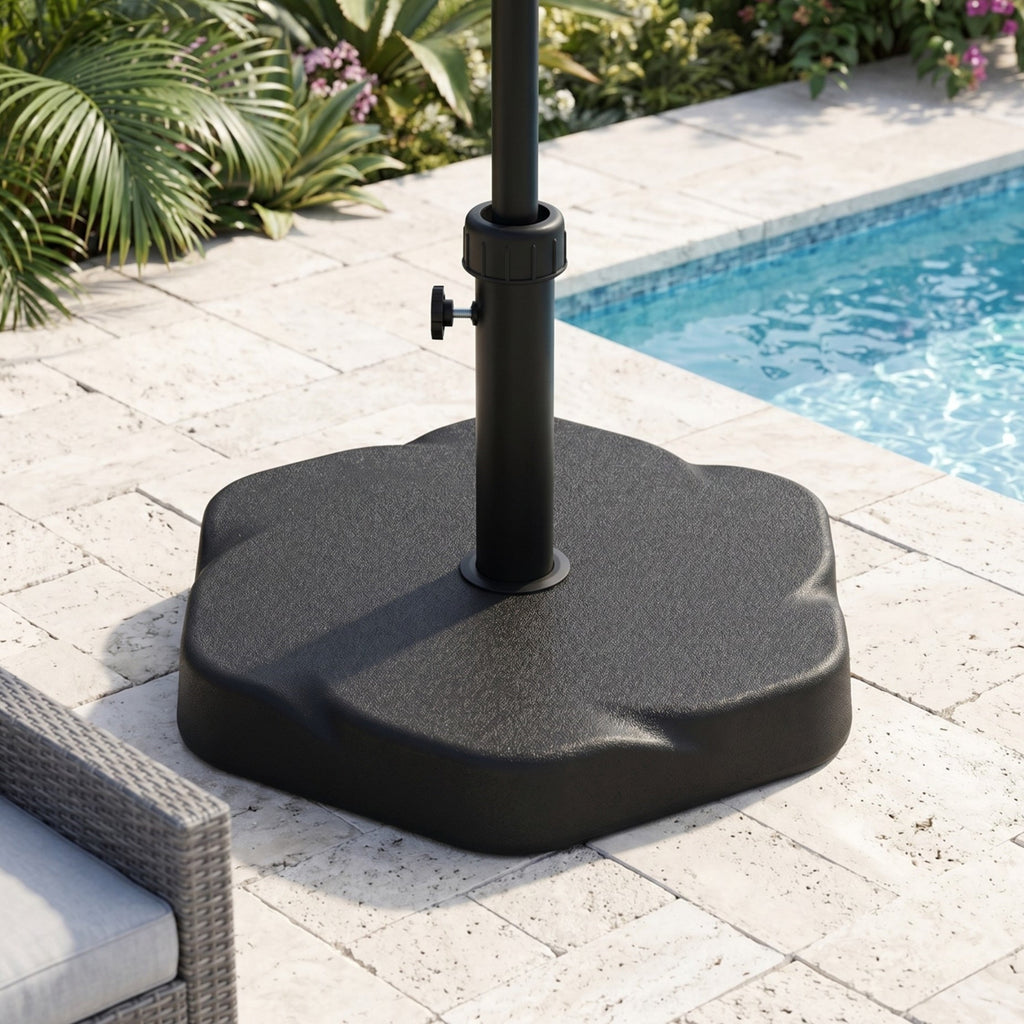 Hex Shape Outdoor 65-Pound Umbrella Base with Resin and Concrete - Outdoor