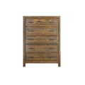 5 Drawer Chest with Solid Wood Construction - Brown