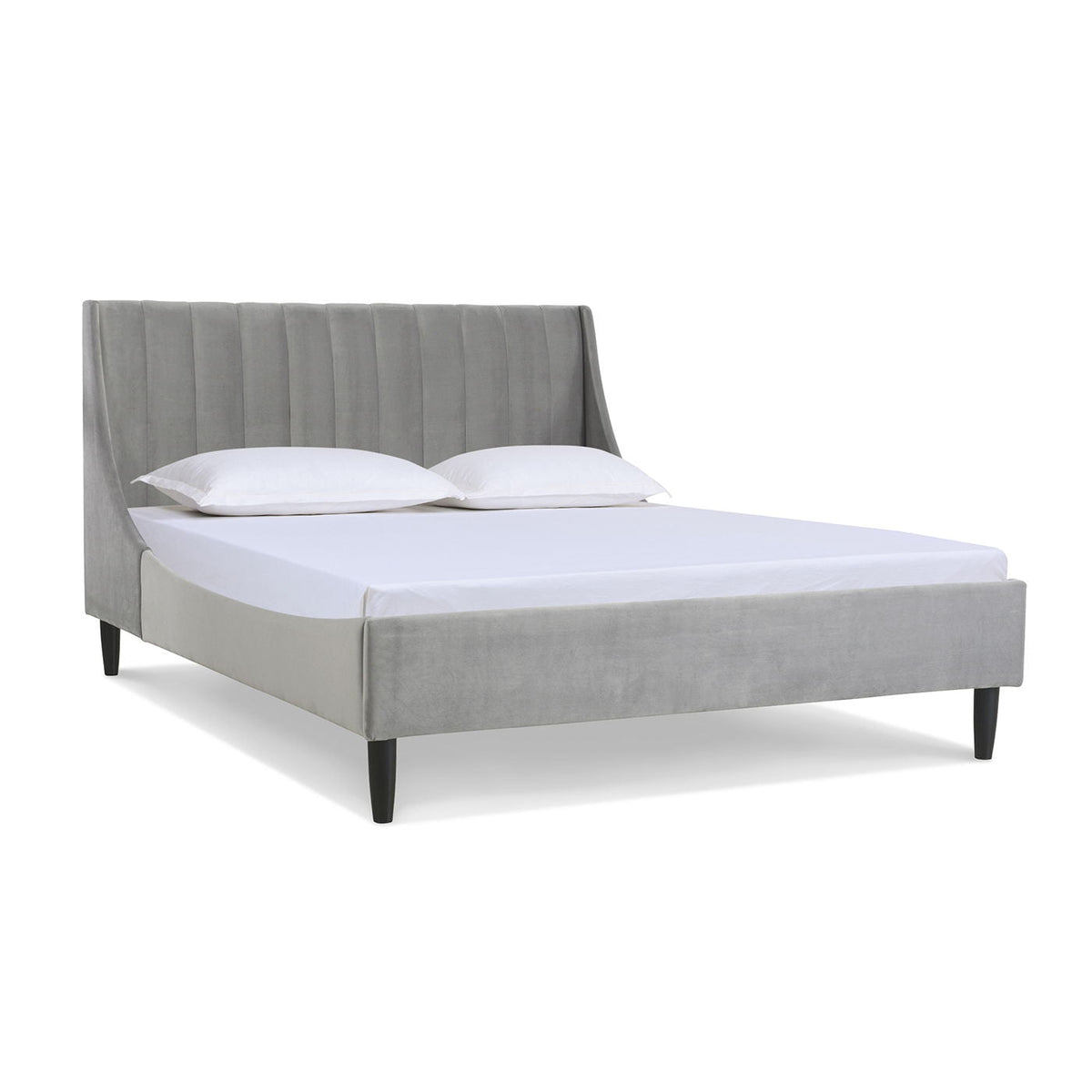 Vertical Tufted Modern Headboard Platform Bed Set with Upholstered Finish - Multiple Colors