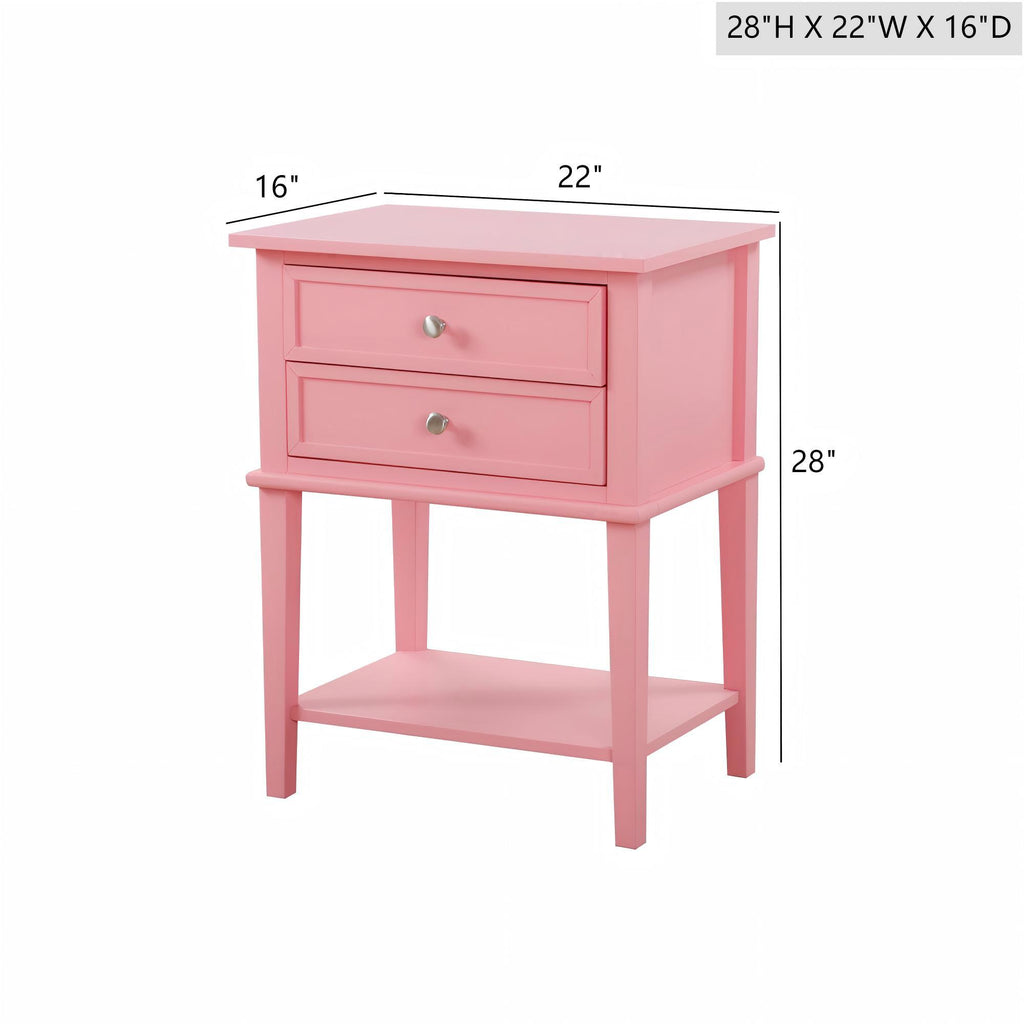 Vibrant Contemporary Nightstand with Smooth Drawer Glides - Multiple Colors
