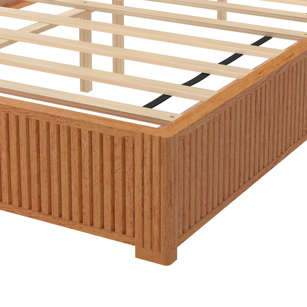 Platform Bed Frame with Headboard, Floor Standing Design - Queen & King