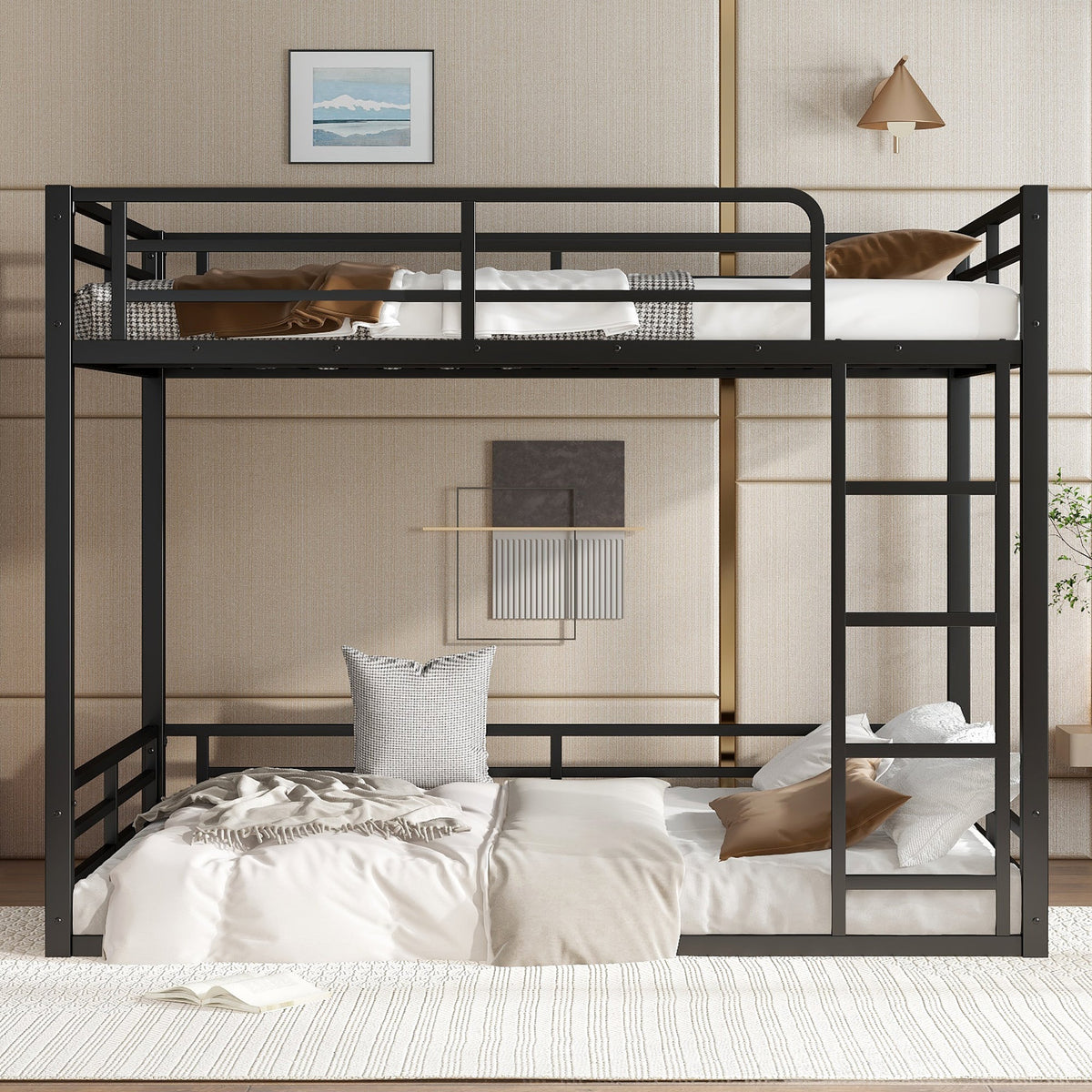 Metal Full XL Over Full XL Bunk Bed Frame