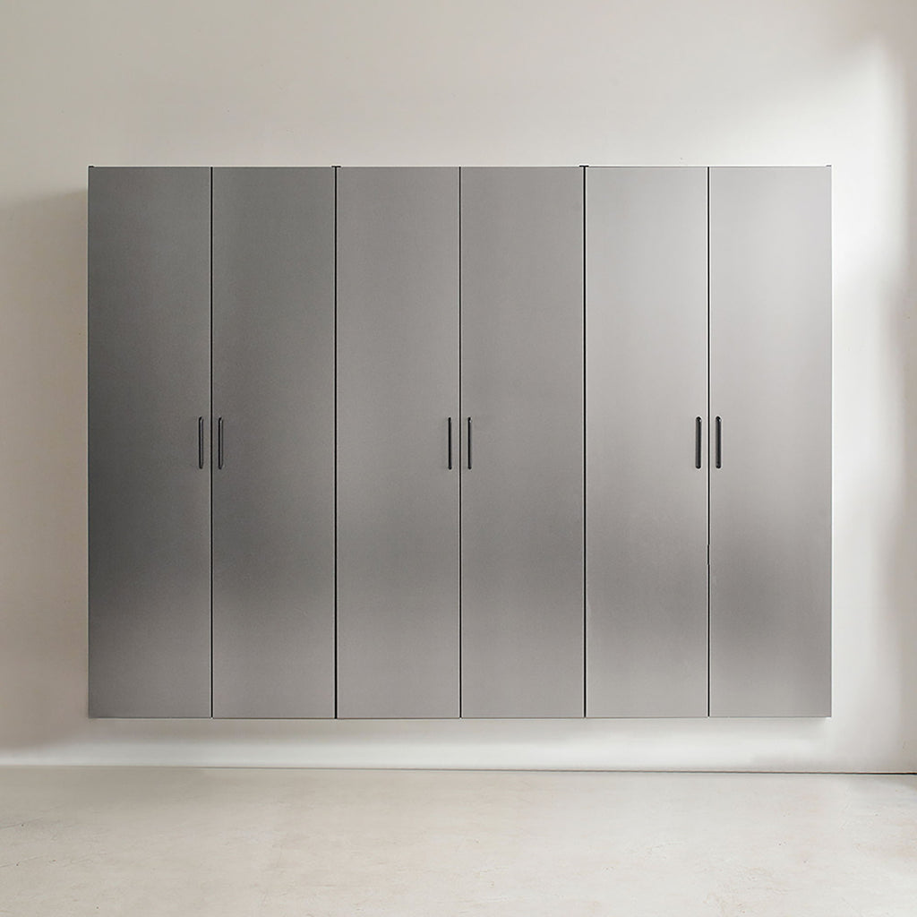 Metallic Gray Garage Cabinet Set with Soft-Close Drawers - 94.5" Wide