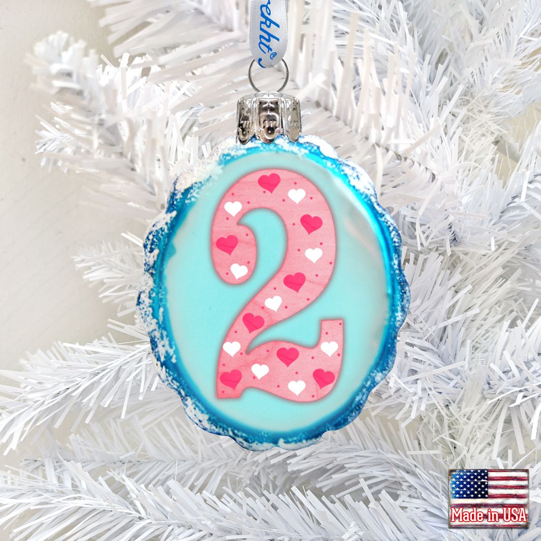 2 Mini Mercury Glass Ornaments by G. Debrekht - Love Family and Kids Decor - 770002