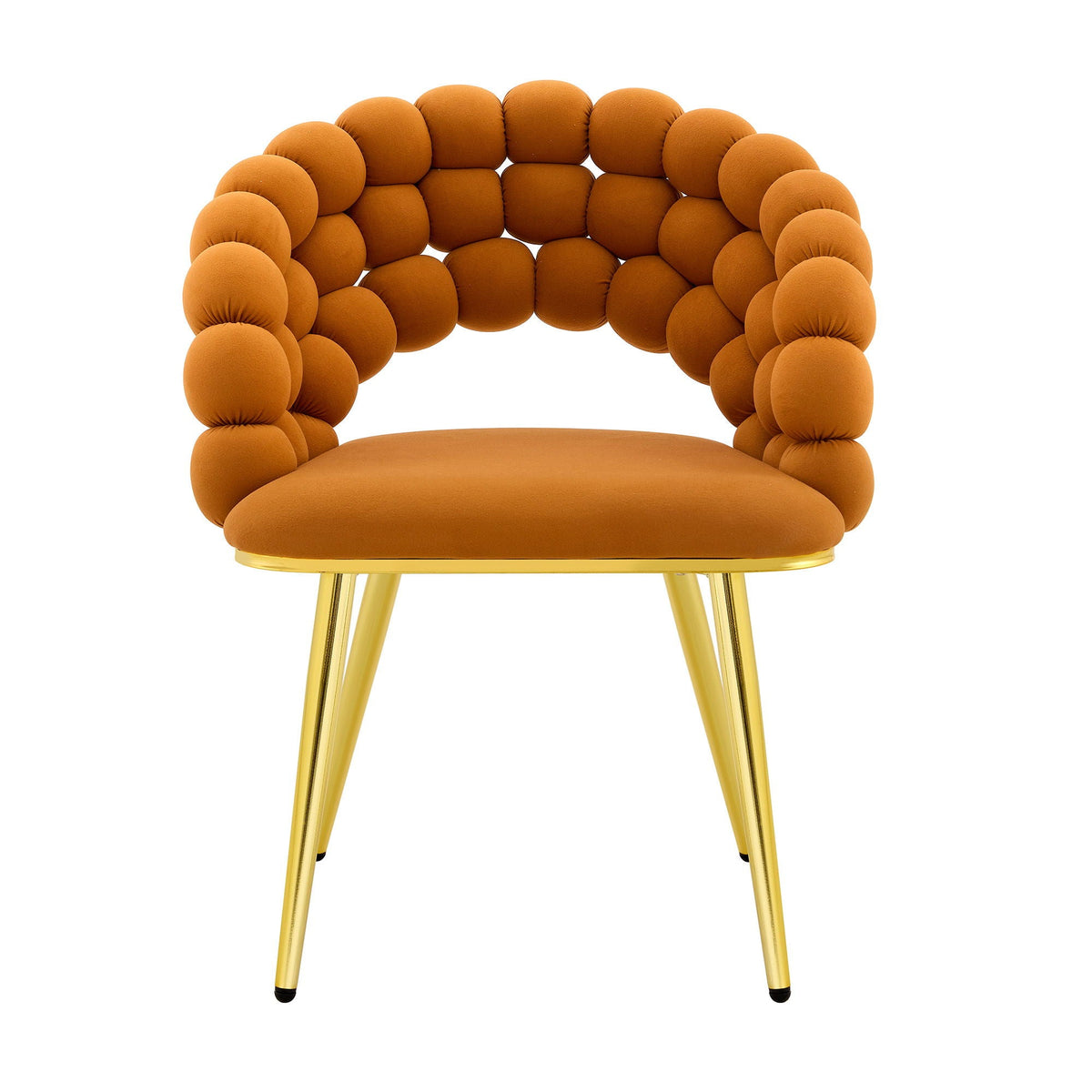 Ball Chain Bubble Dining Chair Set with Sculptural Backrest - Dark Gray, Beige, Orange