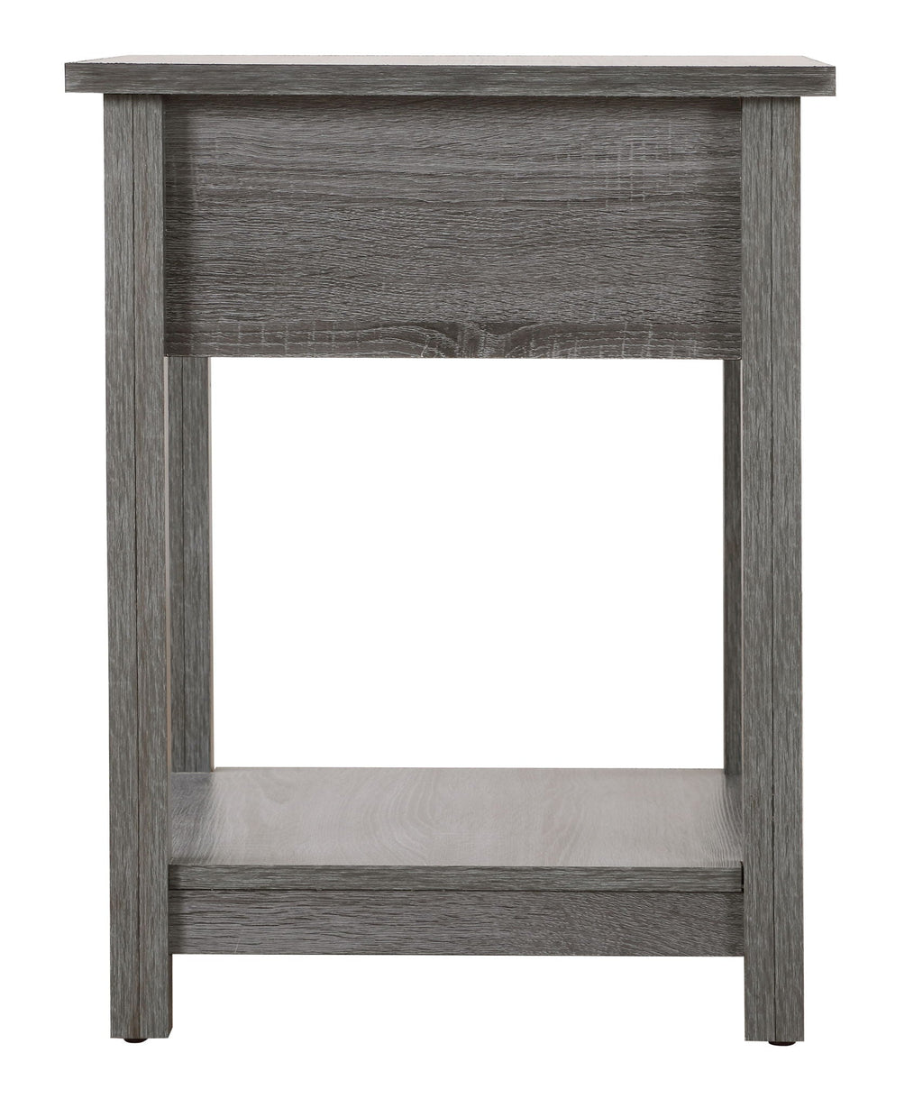 Accent Nightstand with Smooth Roller Drawer Glides - Gray, Light Brown, or Dark Brown