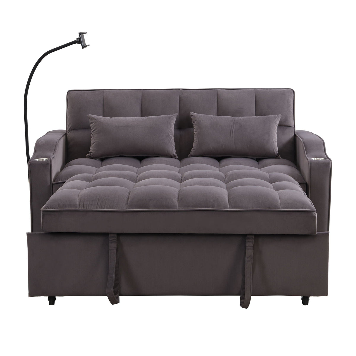 Modern Loveseat Futon Sofa with Pullout Bed and Adjustable Backrest - Multiple Colors