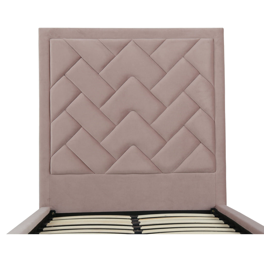 Upholstered Bed with Headboard and Slats - Multiple Colors