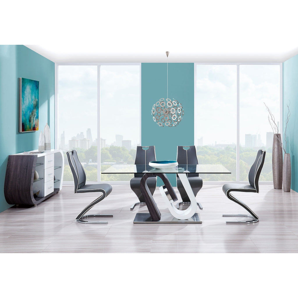 Anne Buffet with Ample Storage - White / Gray