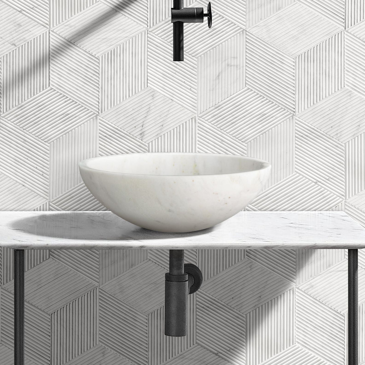 Bathroom Vessel Sink, Circular Design