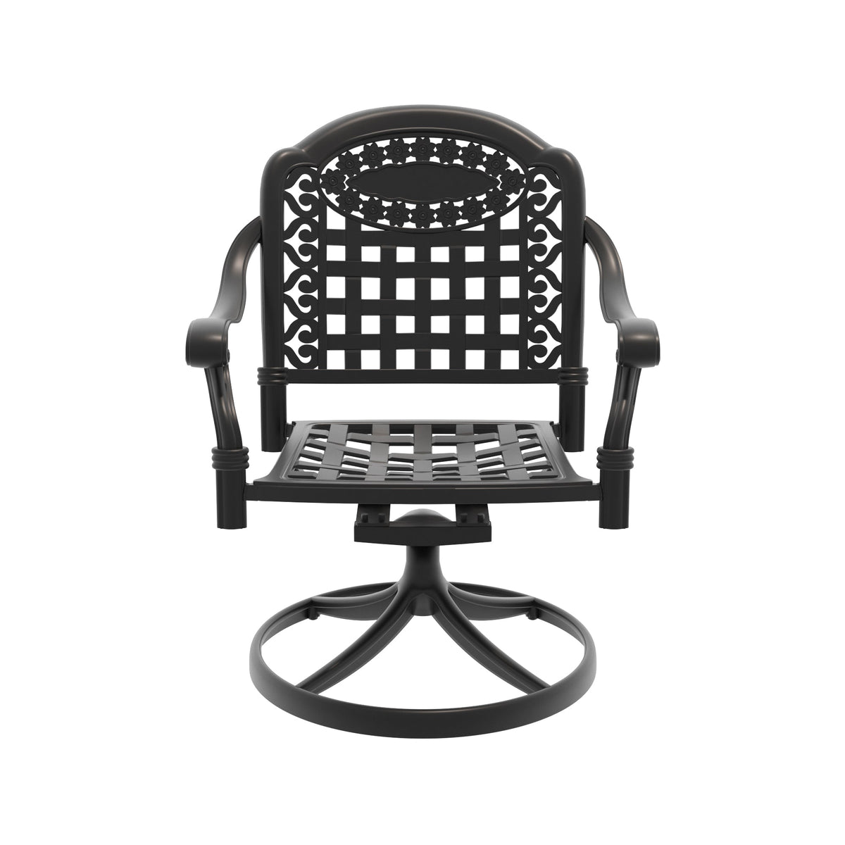 7-Piece Cast Aluminum Patio Dining Set with Oval Table - Black