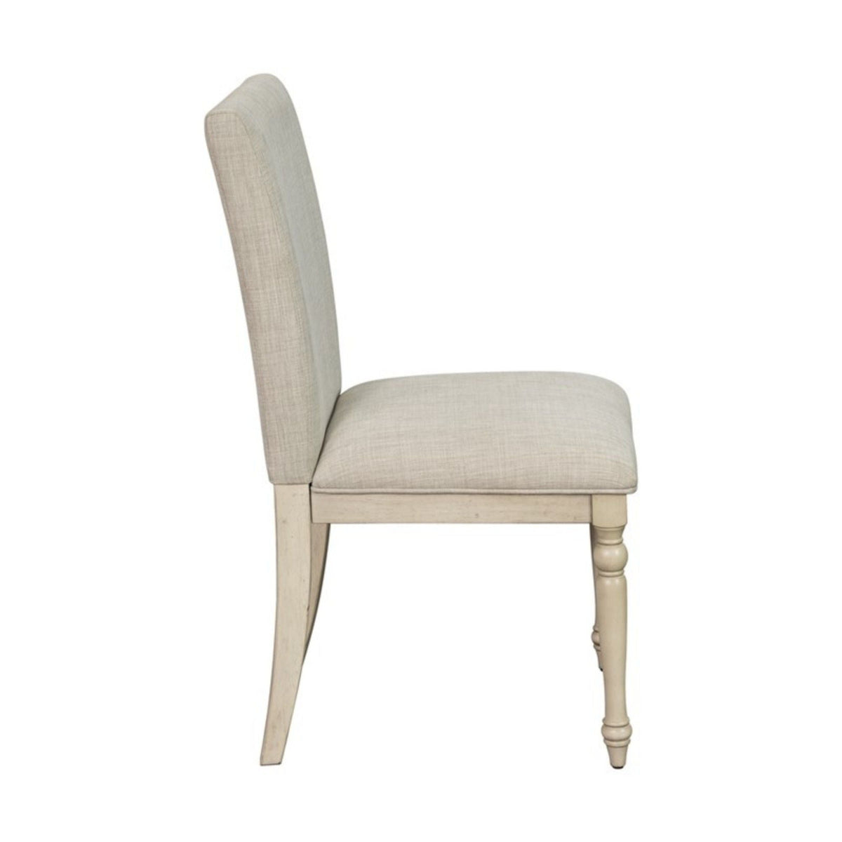 Upholstered Dining Chair Set with Turned Legs - Light Gray