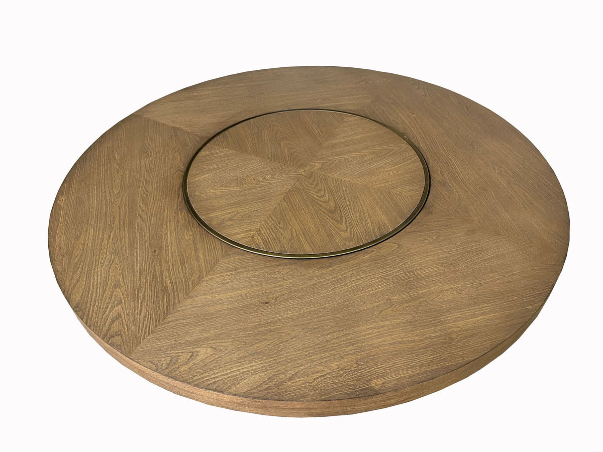 Elegant Round Dining Table with Pedestal Base - Light Brown or Dark Brown