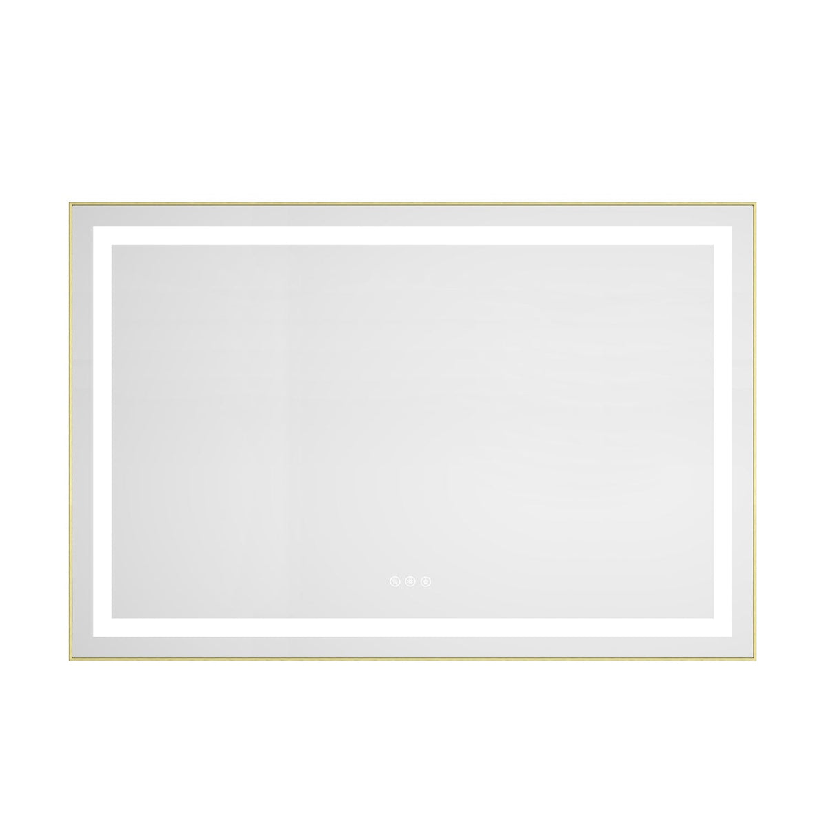 48" x 32" LED Bathroom Mirror with Front and Backlight - Brushed Gold or Gun Ash