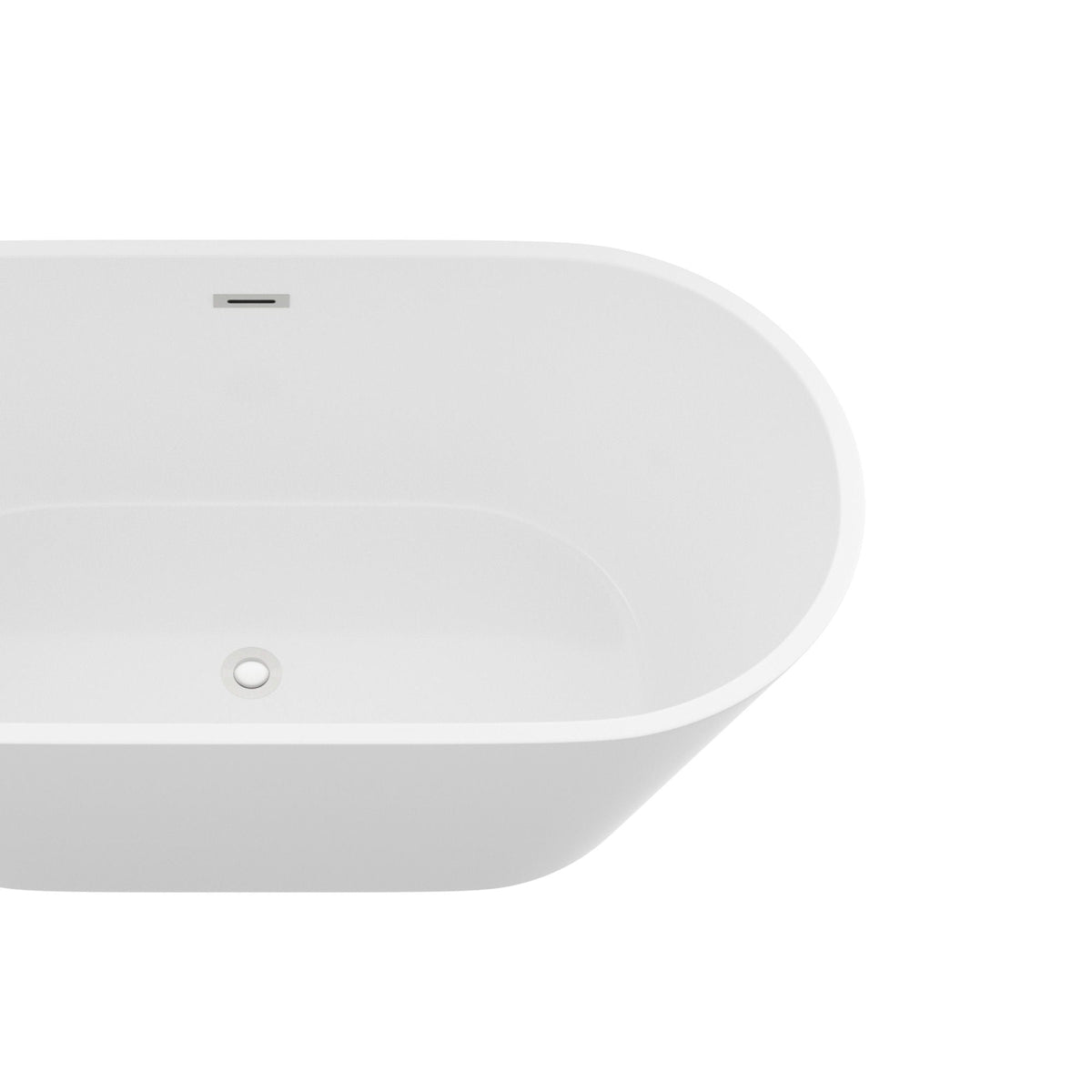 Gloss Freestanding Soaking Bathtub with Overflow and Drain - White