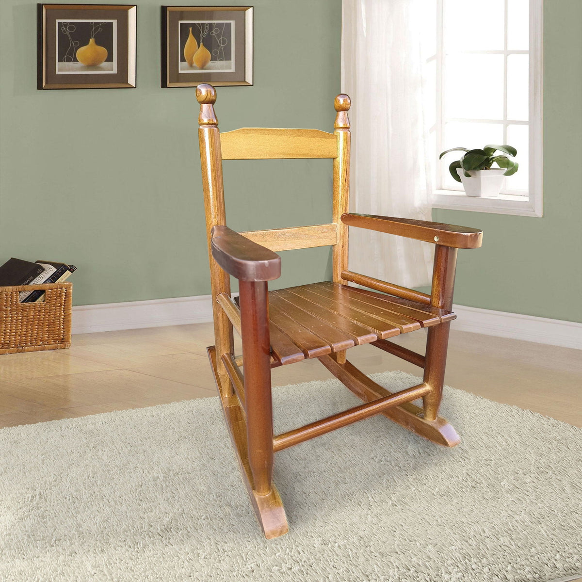Children's Rocking Chair with Sturdy Populus Wood Frame - Multiple Colors