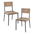 Tacoma Dining Chair Set with Solid Hardwood & Metal Construction - Gray